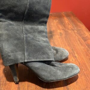 Ash Blue  Suede Stiletto Boots